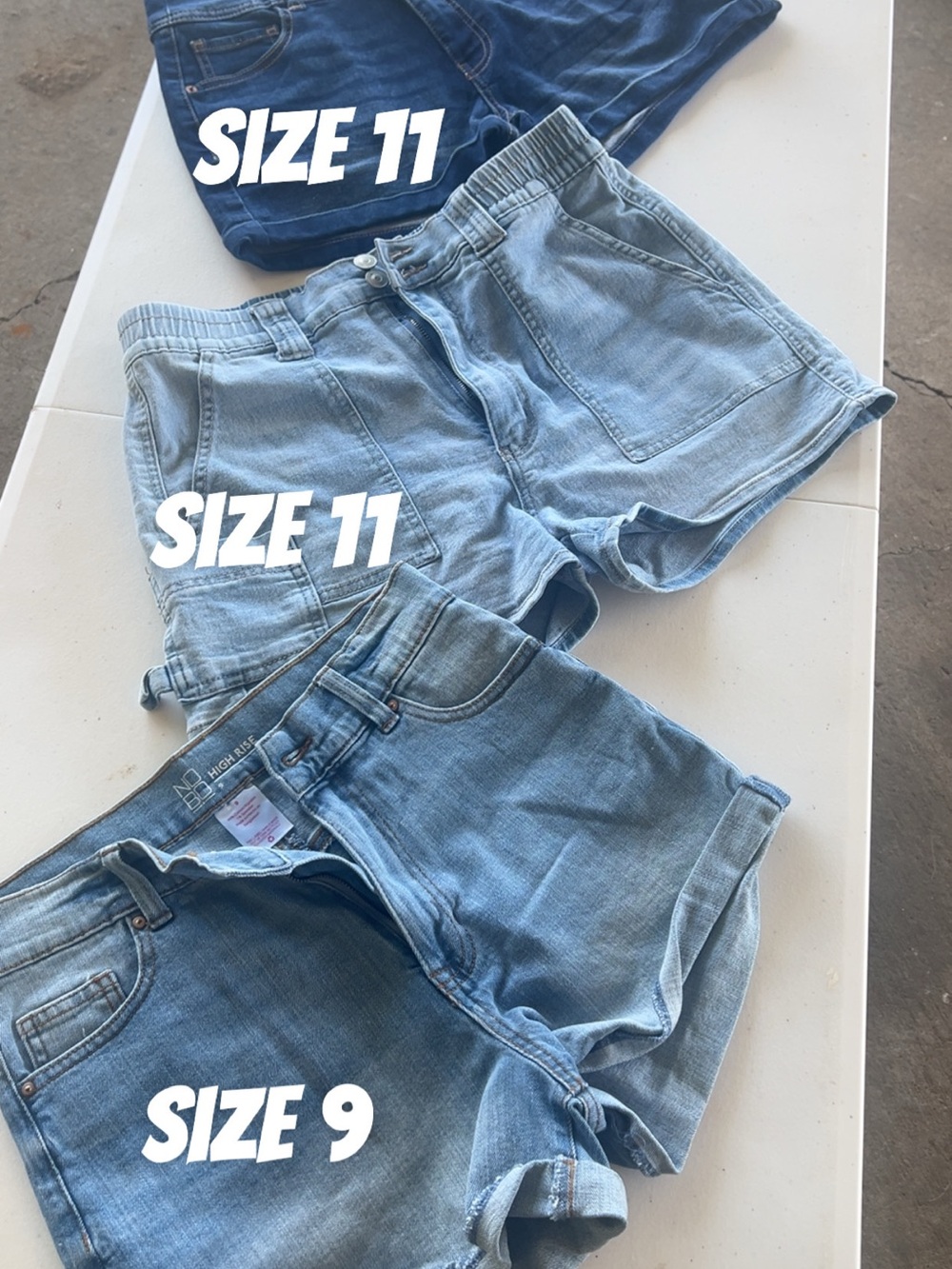 Three Denim Shorts Bundle - Light & Medium Blue